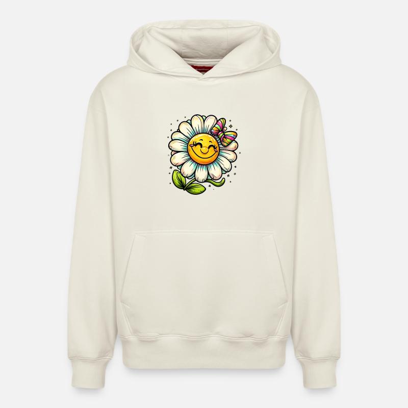 Pâquerette - Sweat à capuche unisexe décontracté en coton biologique – de SPREAD - blanc cassé
