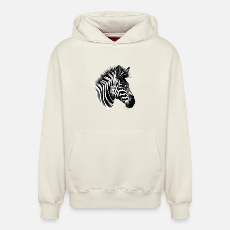 Zèbre - Sweat à capuche unisexe décontracté en coton biologique – de SPREAD - blanc cassé