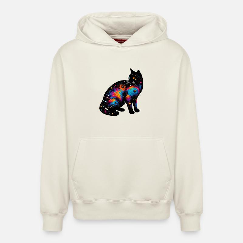 Chat - Sweat à capuche unisexe décontracté en coton biologique – de SPREAD - blanc cassé