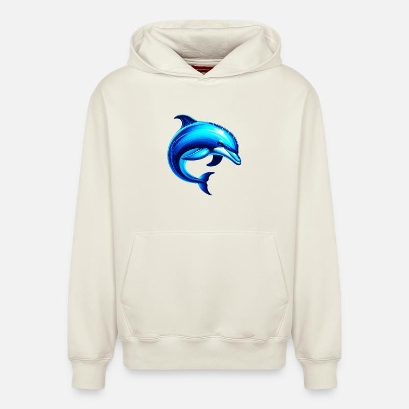 Dauphin - Sweat à capuche unisexe décontracté en coton biologique – de SPREAD - blanc cassé
