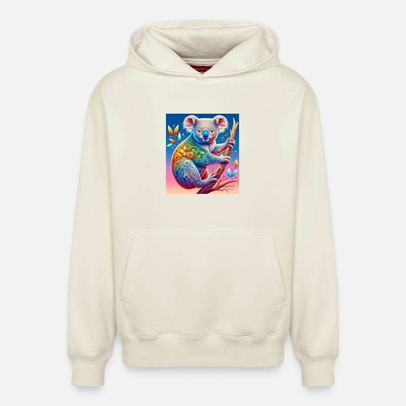 Koala - Sweat à capuche unisexe décontracté en coton biologique – de SPREAD - blanc cassé