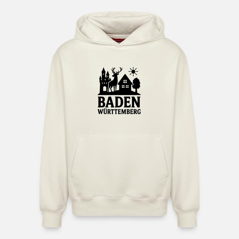 Monument du Land de Bade-Wurtemberg - Sweat à capuche unisexe décontracté en coton biologique – de SPREAD - blanc cassé