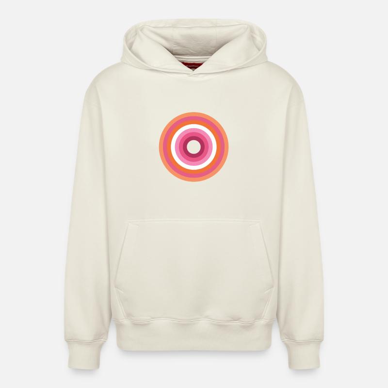 Palette Concentric Ring Lesbienne LGBTQ - Sweat à capuche unisexe décontracté en coton biologique – de SPREAD - blanc cassé