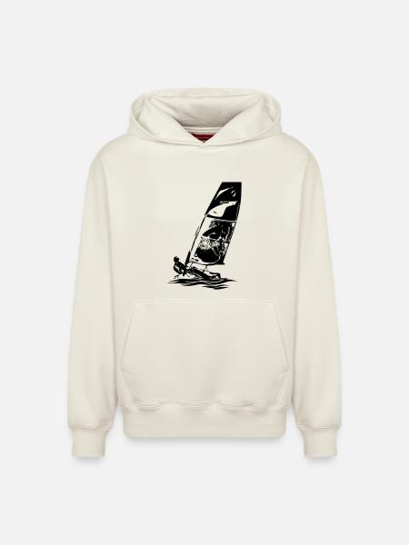 Open Skiff Sailing dinghy Sailboat Regatta sailing Kids - Relaxed Unisex Organic Hoodie – by SPREAD - off white