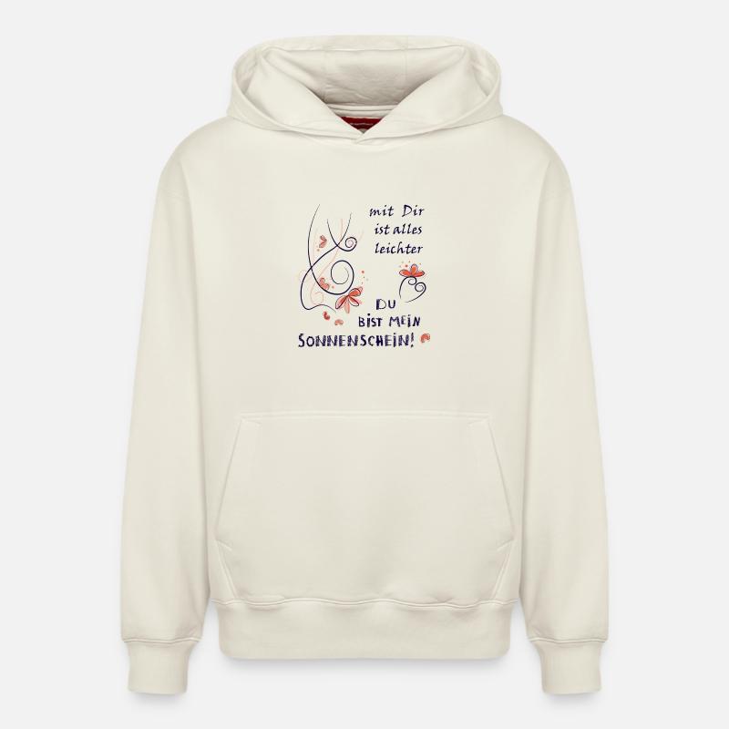 Tu es mon rayon de soleil - Sweat à capuche unisexe décontracté en coton biologique – de SPREAD - blanc cassé