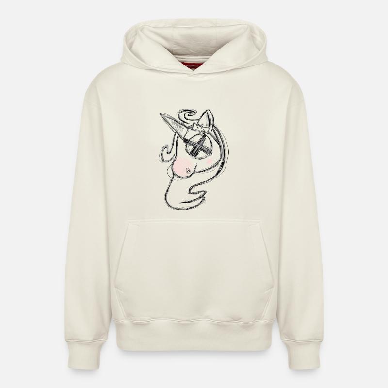 Uni Gris Mort - Sweat à capuche unisexe décontracté en coton biologique – de SPREAD - blanc cassé