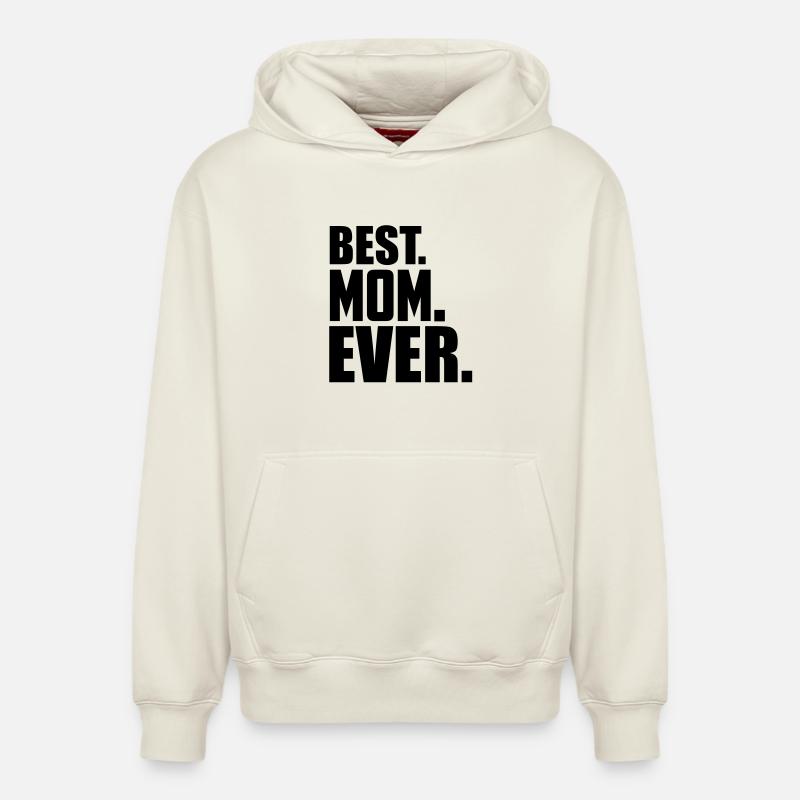 meilleure maman jamais - Sweat à capuche unisexe décontracté en coton biologique – de SPREAD - blanc cassé