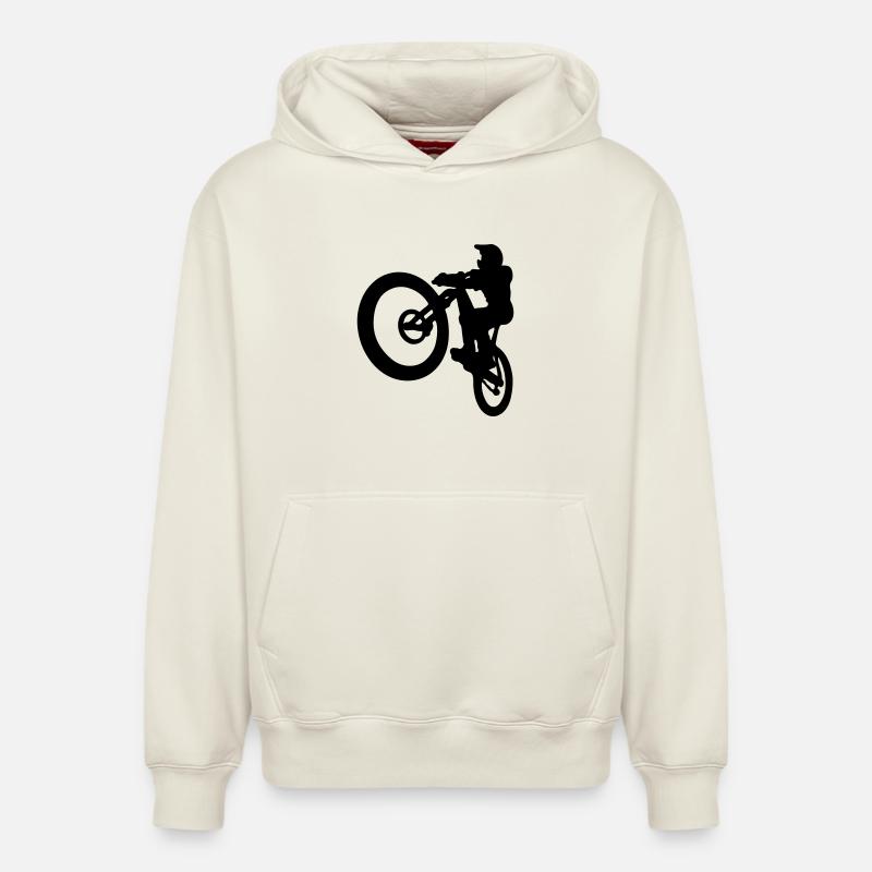 Saut VTT - Sweat à capuche unisexe décontracté en coton biologique – de SPREAD - blanc cassé