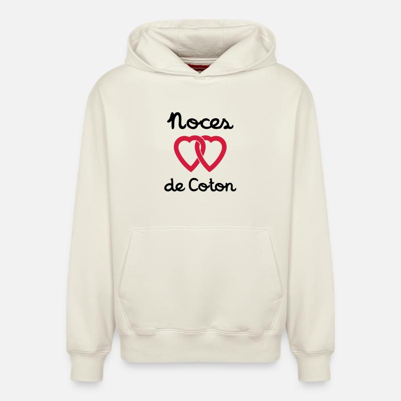 Noces de Coton - Sweat à capuche unisexe décontracté en coton biologique – de SPREAD - blanc cassé