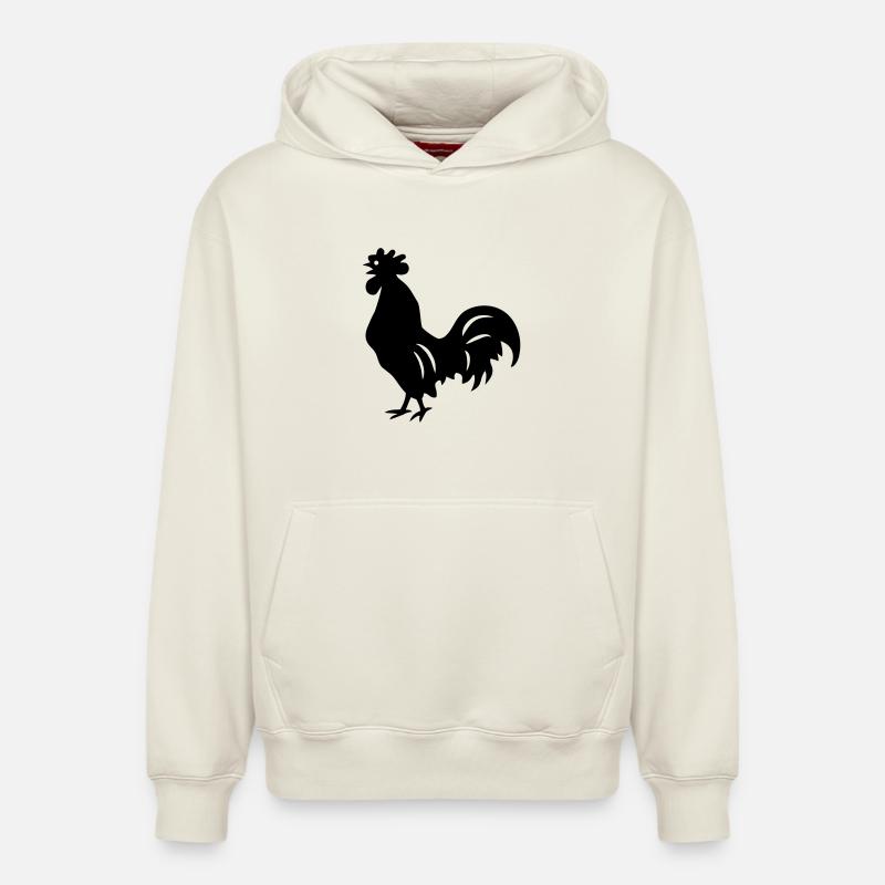 coq - Sweat à capuche unisexe décontracté en coton biologique – de SPREAD - blanc cassé