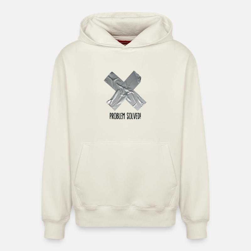 Problem Solved Duct tape - Relaxed Unisex Organic Hoodie – von SPREAD - Naturweiß