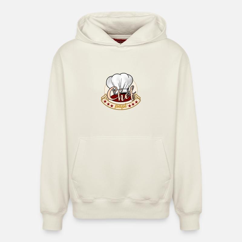 Chef cuisinier papi - Sweat à capuche unisexe décontracté en coton biologique – de SPREAD - blanc cassé