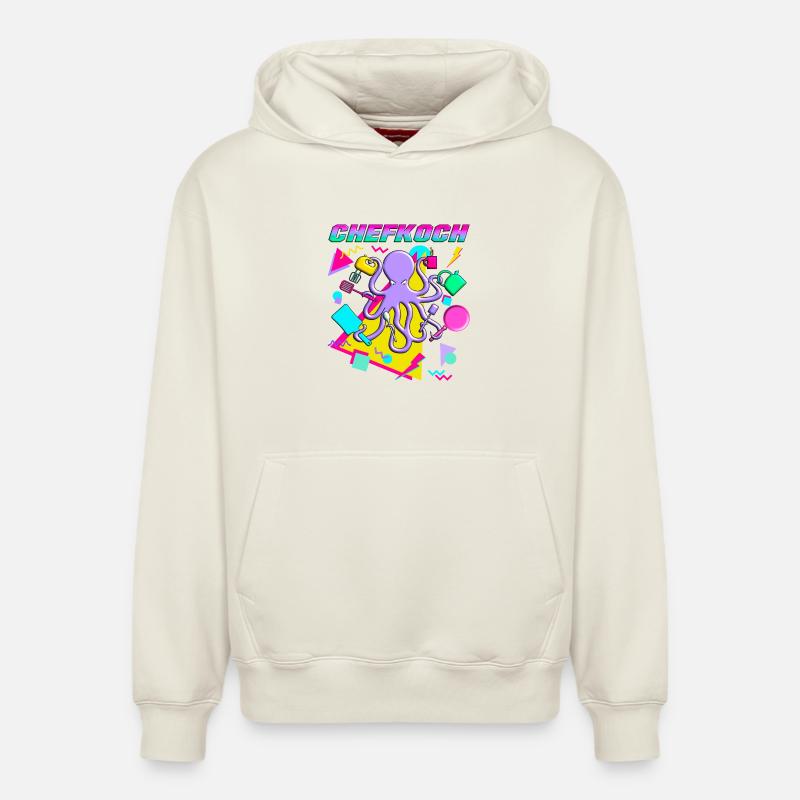 Octopus Chef - Sweat à capuche unisexe décontracté en coton biologique – de SPREAD - blanc cassé