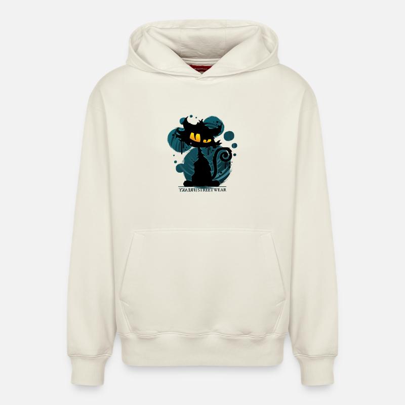 Chat Gaucho - Sweat à capuche unisexe décontracté en coton biologique – de SPREAD - blanc cassé