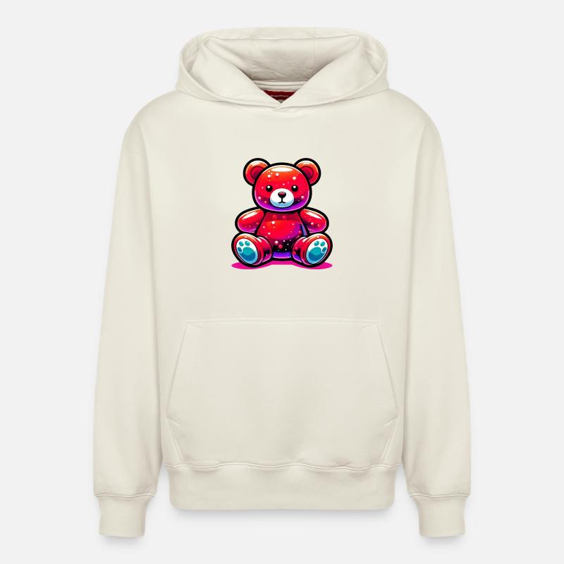 Ours - Sweat à capuche unisexe décontracté en coton biologique – de SPREAD - blanc cassé