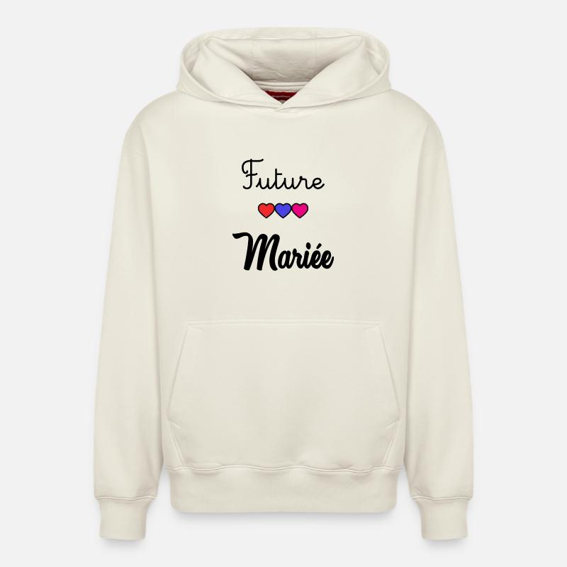 FUTURE MARIEE - Sweat à capuche unisexe décontracté en coton biologique – de SPREAD - blanc cassé