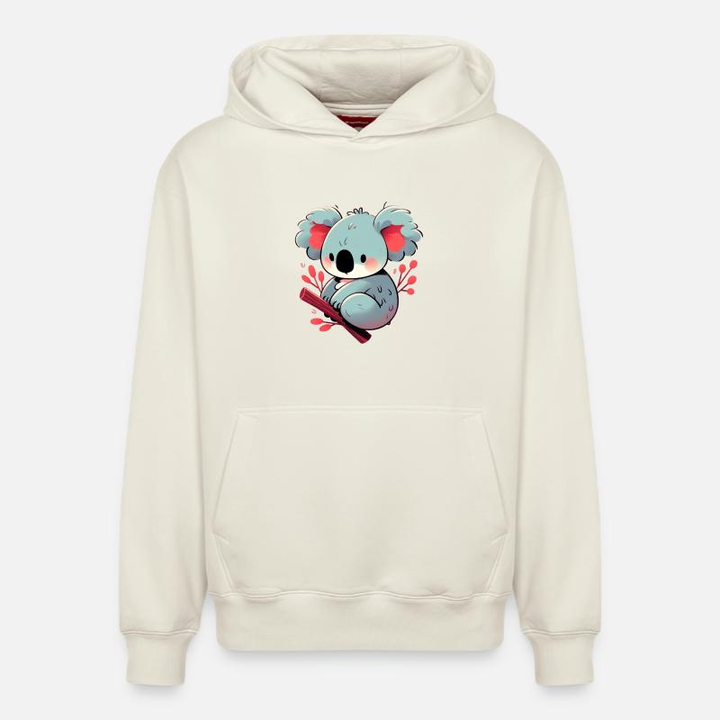 Koala - Sweat à capuche unisexe décontracté en coton biologique – de SPREAD - blanc cassé