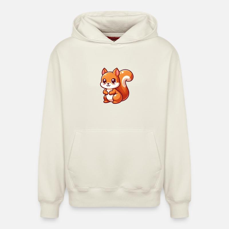 Kawaii Eichhörnchen - Relaxed Unisex Organic Hoodie – von SPREAD - Naturweiß