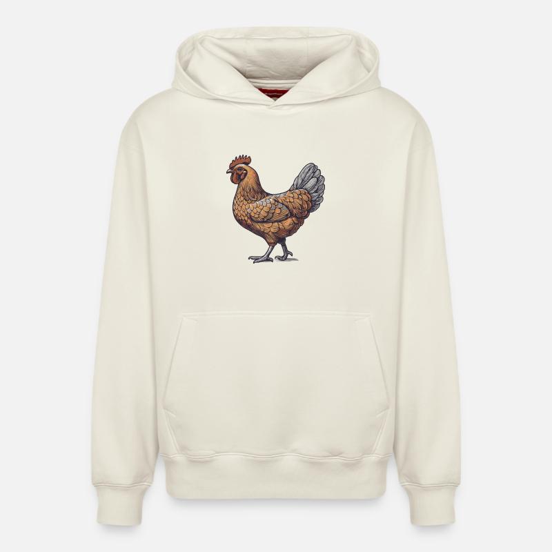 Coq - Sweat à capuche unisexe décontracté en coton biologique – de SPREAD - blanc cassé