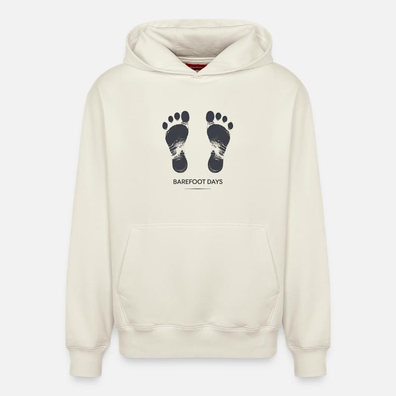 Jours pieds nus - Sweat à capuche unisexe décontracté en coton biologique – de SPREAD - blanc cassé