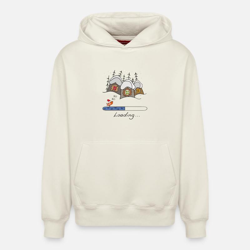 Weihnachtszeit Loading - Relaxed Unisex Organic Hoodie – von SPREAD - Naturweiß