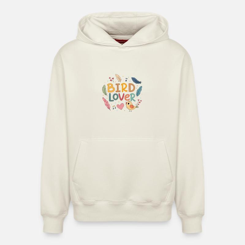 Amoureux des oiseaux - Sweat à capuche unisexe décontracté en coton biologique – de SPREAD - blanc cassé