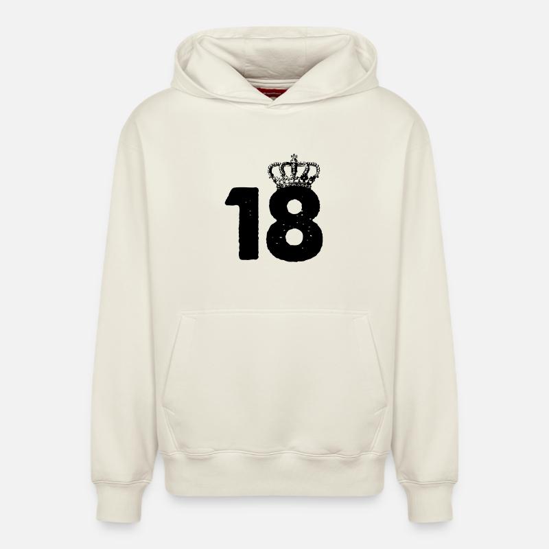 18 Krone - Relaxed Unisex Organic Hoodie – von SPREAD - Naturweiß