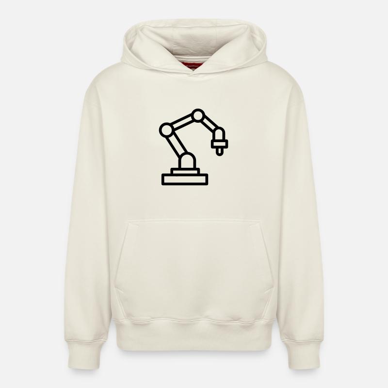 bras robotique - Sweat à capuche unisexe décontracté en coton biologique – de SPREAD - blanc cassé