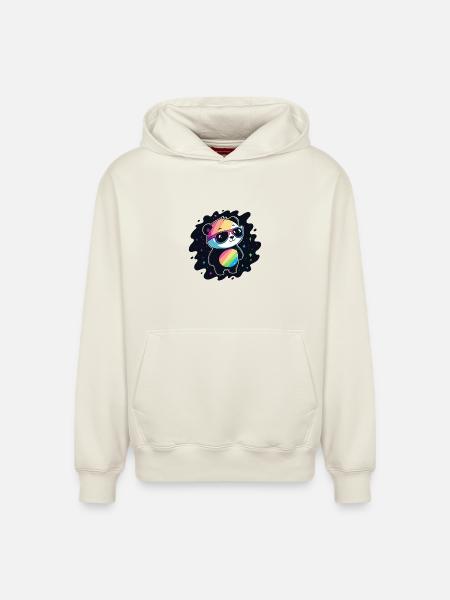 Panda Rainbow Galaxy Cool Glasses - Relaxed Unisex Organic Hoodie – by SPREAD - off white