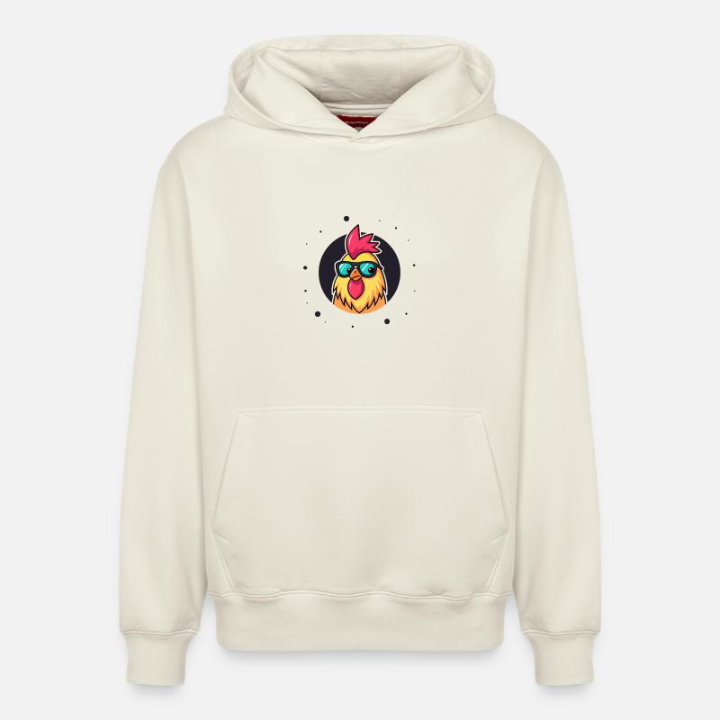 Poule chic lunettes soleil - Sweat à capuche unisexe décontracté en coton biologique – de SPREAD - blanc cassé