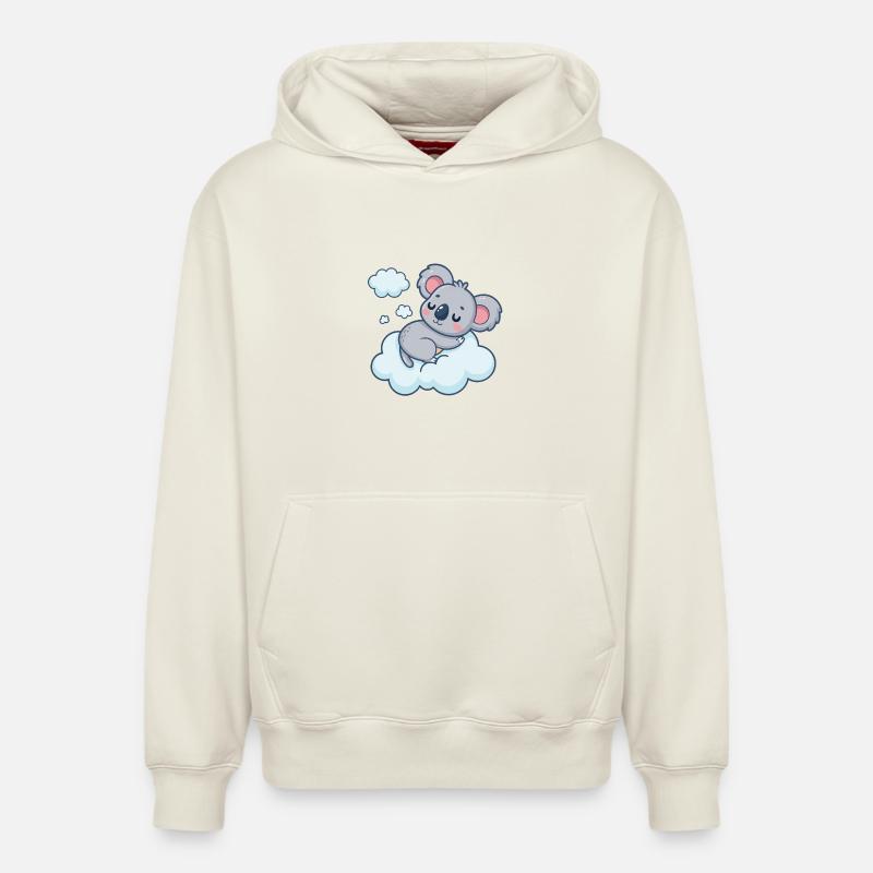 Nuage Koala Somnolent - Sweat à capuche unisexe décontracté en coton biologique – de SPREAD - blanc cassé