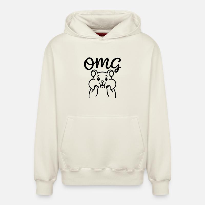 Oh mon dieu - Sweat à capuche unisexe décontracté en coton biologique – de SPREAD - blanc cassé