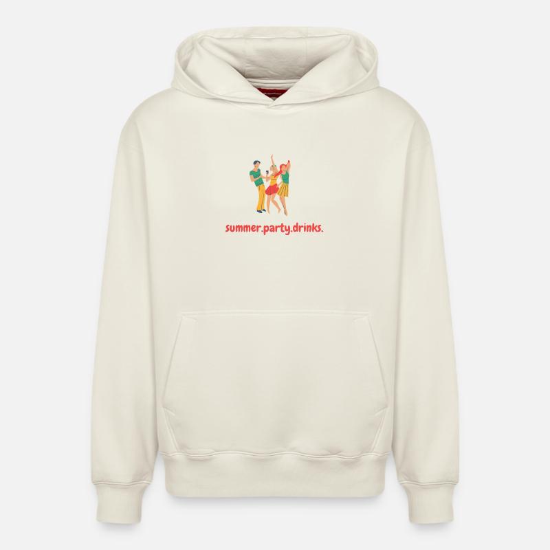 Été.fête.boissons - Sweat à capuche unisexe décontracté en coton biologique – de SPREAD - blanc cassé