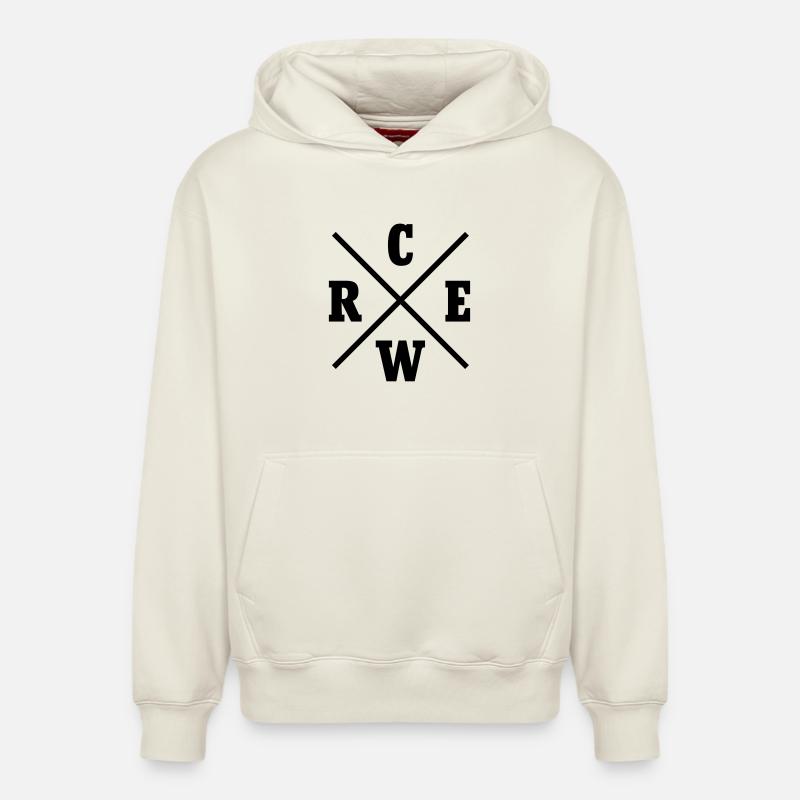 Équipage de croix - Sweat à capuche unisexe décontracté en coton biologique – de SPREAD - blanc cassé