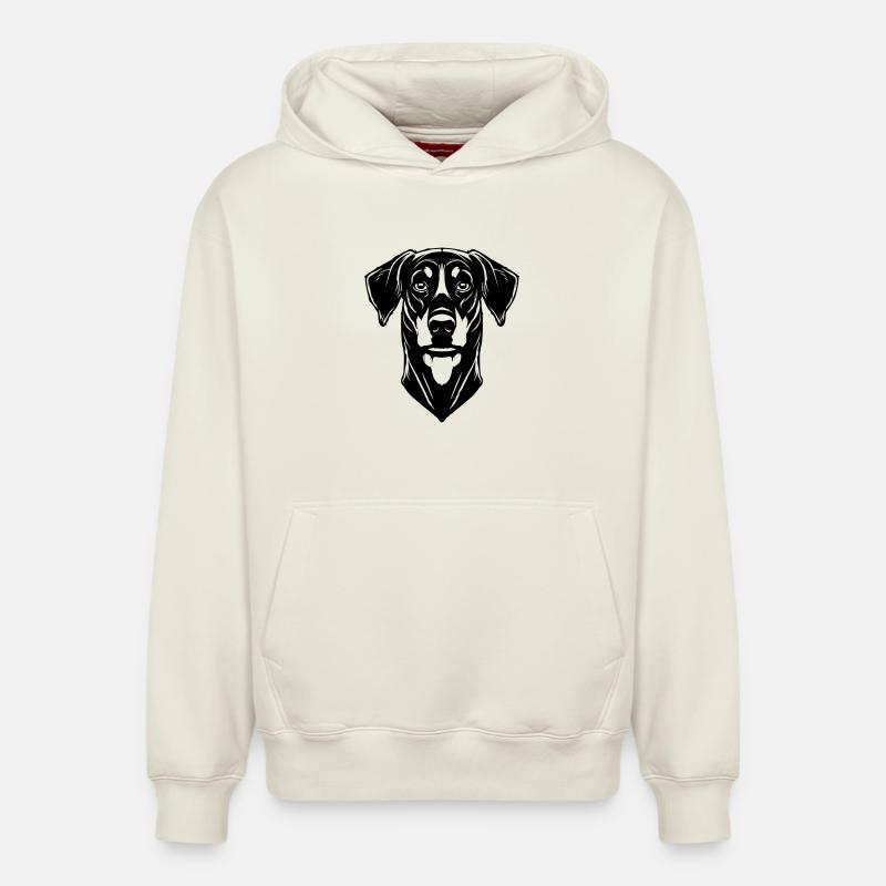 Dobermann - Sweat à capuche unisexe décontracté en coton biologique – de SPREAD - blanc cassé