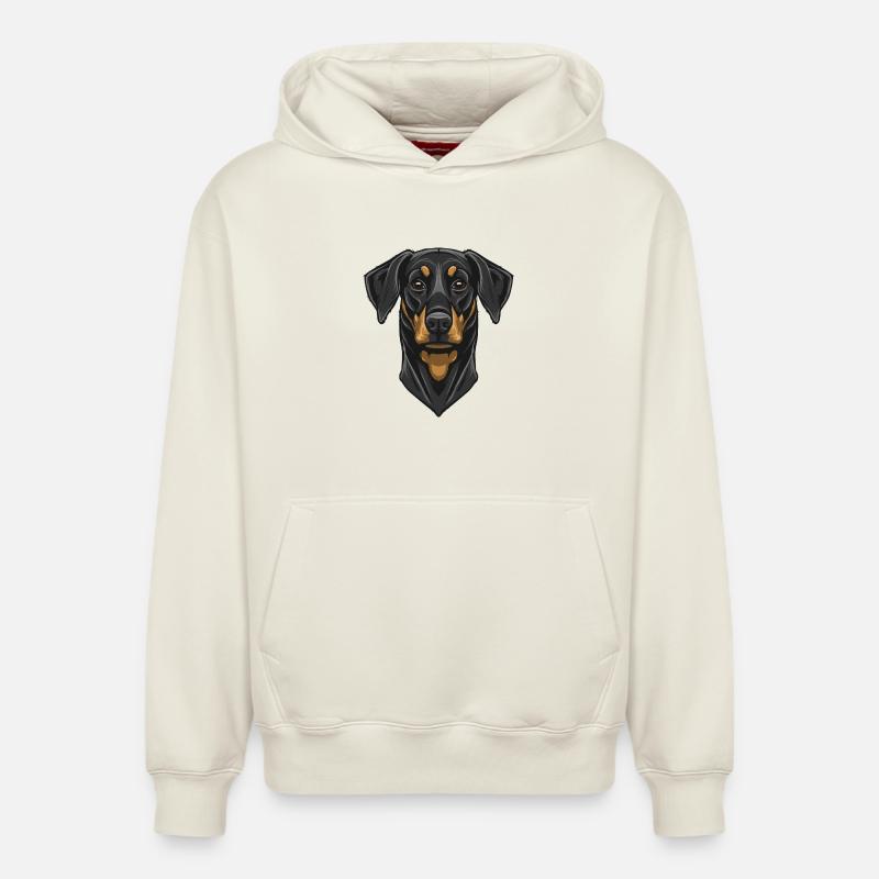 Dobermann - Sweat à capuche unisexe décontracté en coton biologique – de SPREAD - blanc cassé