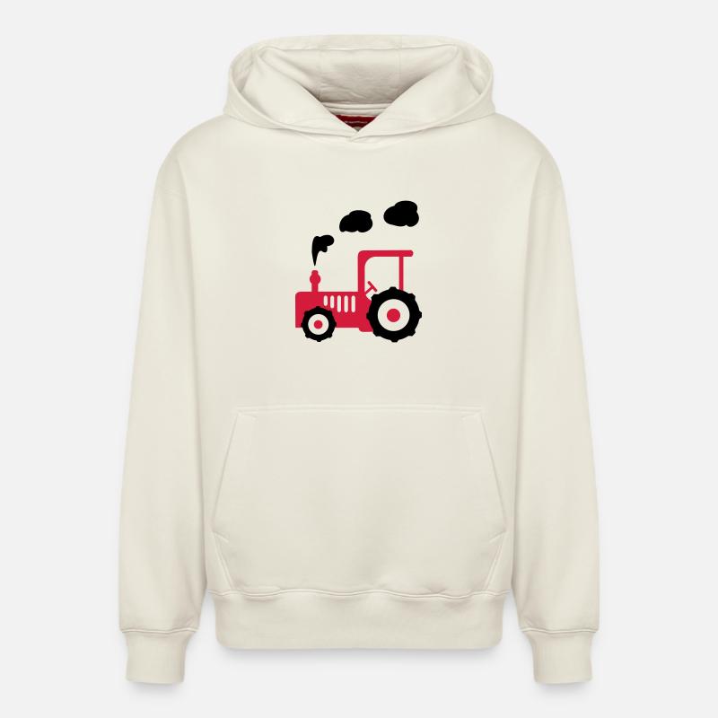 tracteur - Sweat à capuche unisexe décontracté en coton biologique – de SPREAD - blanc cassé