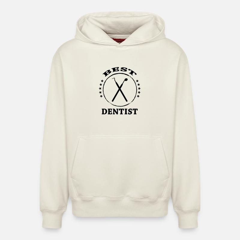 Dentiste - Sweat à capuche unisexe décontracté en coton biologique – de SPREAD - blanc cassé