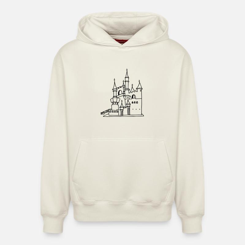 Château - Sweat à capuche unisexe décontracté en coton biologique – de SPREAD - blanc cassé