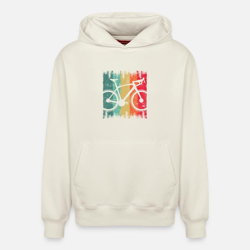 Silhouette de vélo graffiti arc-en-ciel - Sweat à capuche unisexe décontracté en coton biologique – de SPREAD - blanc cassé