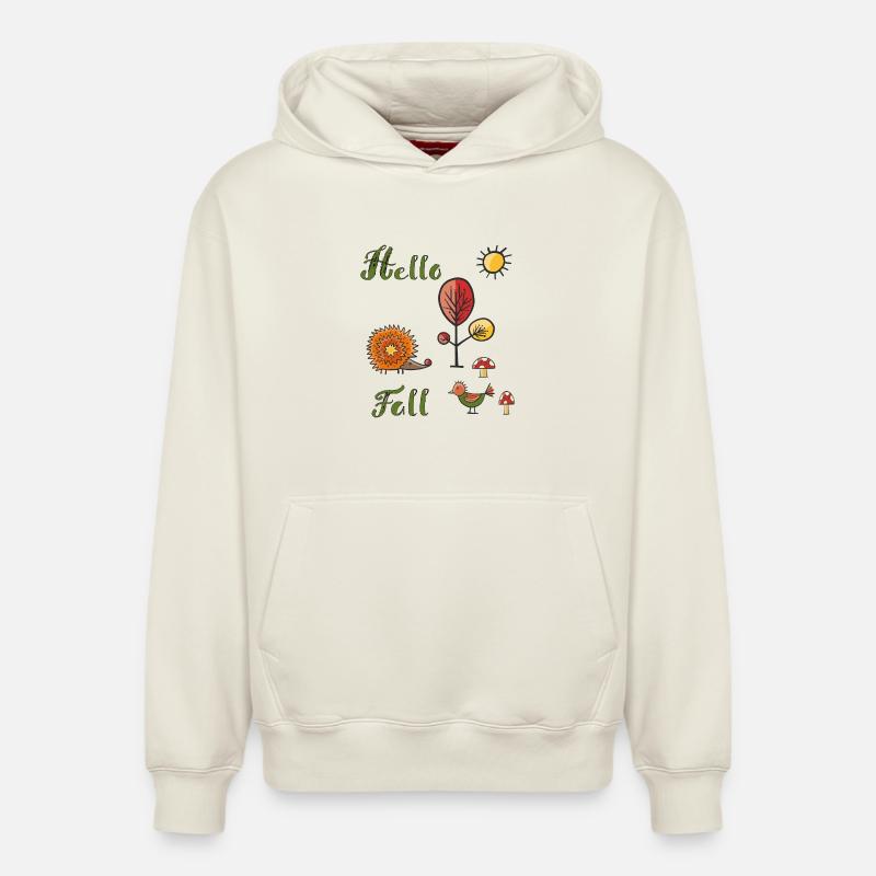 Bonjour Fall - Sweat à capuche unisexe décontracté en coton biologique – de SPREAD - blanc cassé