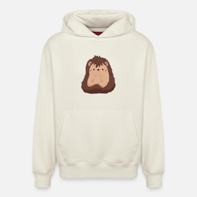 Hérisson - Sweat à capuche unisexe décontracté en coton biologique – de SPREAD - blanc cassé