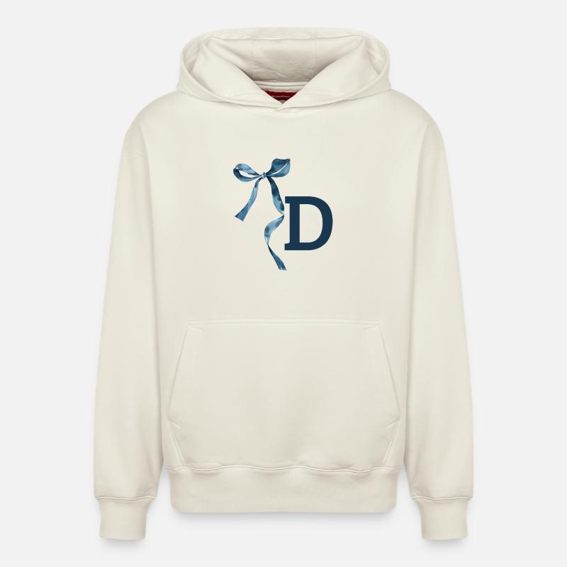 Monogramme d idée cadeau  - Sweat à capuche unisexe décontracté en coton biologique – de SPREAD - blanc cassé
