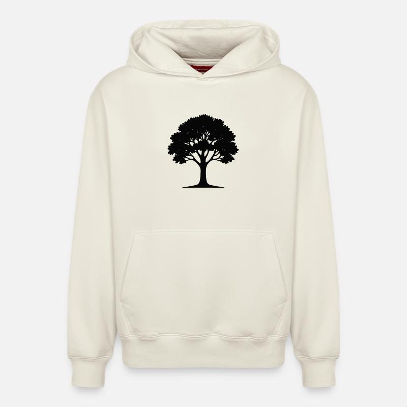 Illustration d’art d’arbre élégant - Sweat à capuche unisexe décontracté en coton biologique – de SPREAD - blanc cassé
