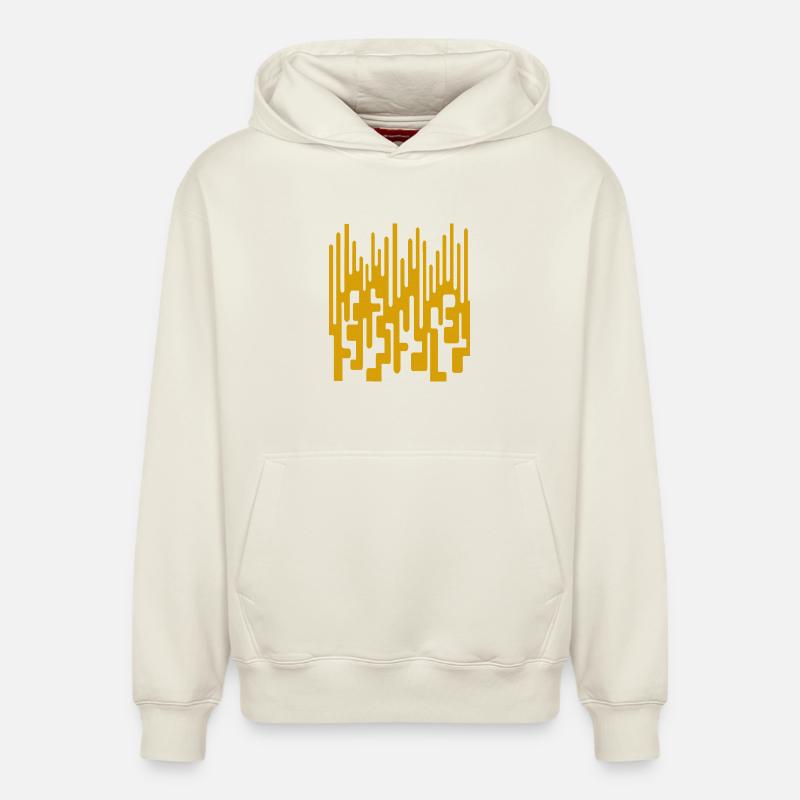 Motif abstrait de Cean - Sweat à capuche unisexe décontracté en coton biologique – de SPREAD - blanc cassé