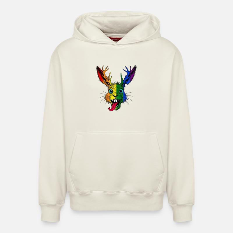 Rainbow Raurackl - Sweat à capuche unisexe décontracté en coton biologique – de SPREAD - blanc cassé