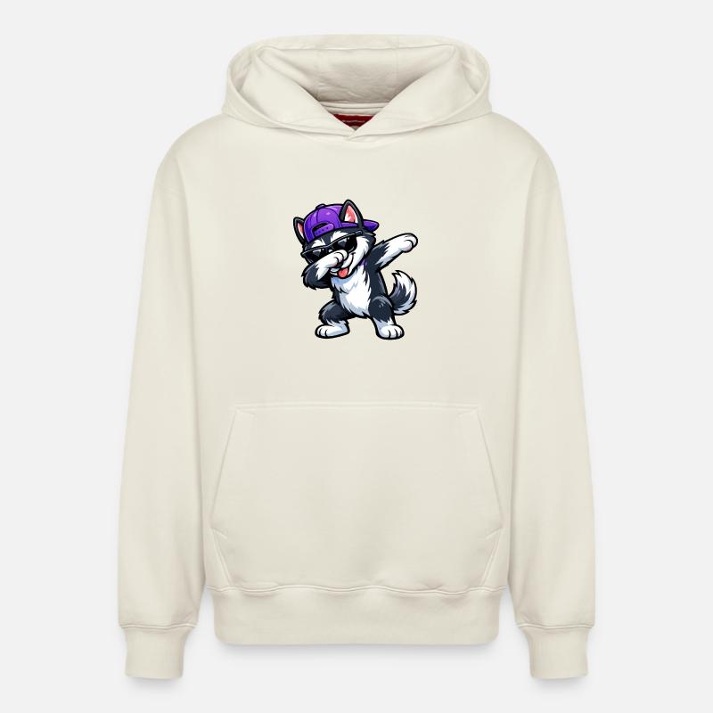 Tamponnement Husky - Sweat à capuche unisexe décontracté en coton biologique – de SPREAD - blanc cassé