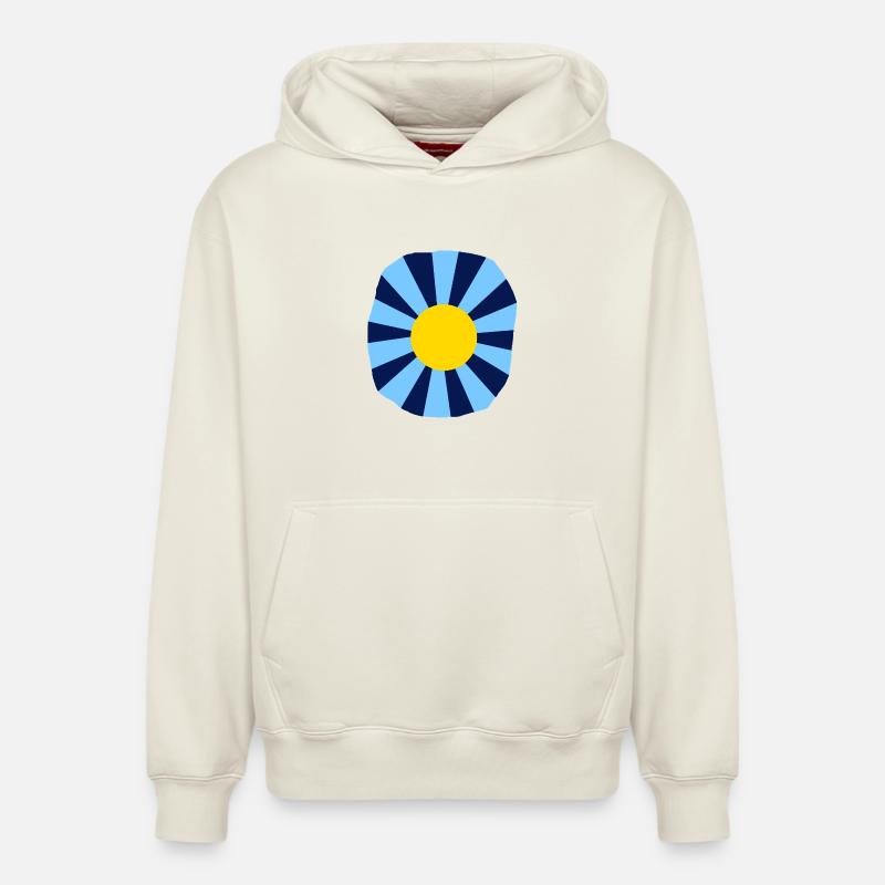 Fleur psychédélique - Sweat à capuche unisexe décontracté en coton biologique – de SPREAD - blanc cassé