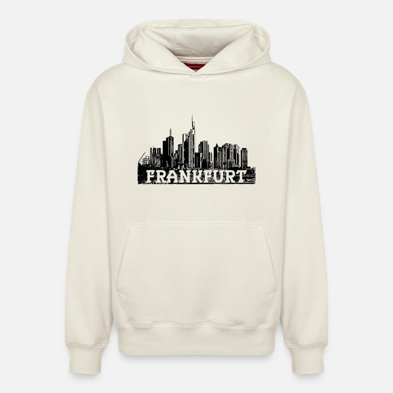Frankfurt Skyline - Design - Sweat à capuche unisexe décontracté en coton biologique – de SPREAD - blanc cassé