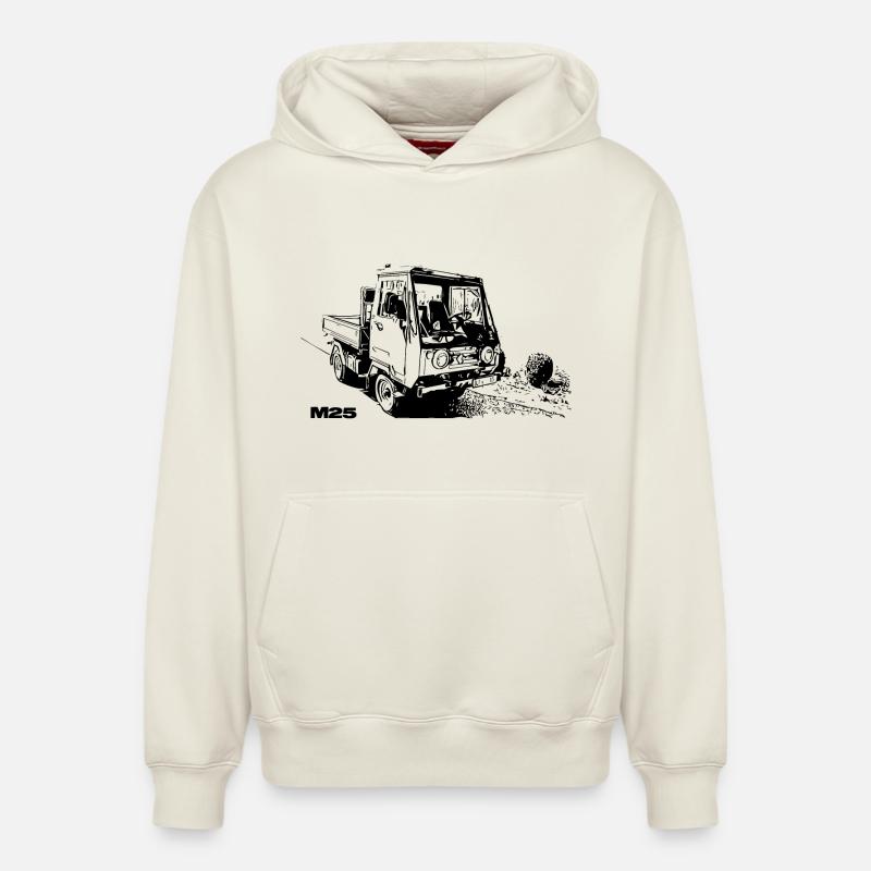 Multicar - Sweat à capuche unisexe décontracté en coton biologique – de SPREAD - blanc cassé